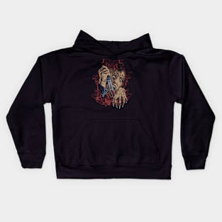 Dark art Girl and Knife Kids Hoodie